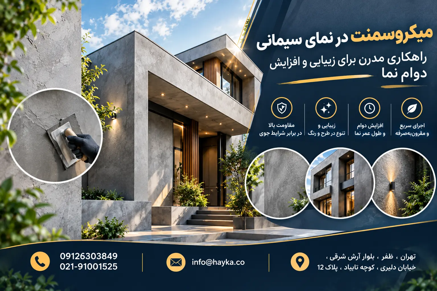 میکروسمنت در نمای سیمانی، راهکاری مدرن برای زیبایی و افزایش دوام نما